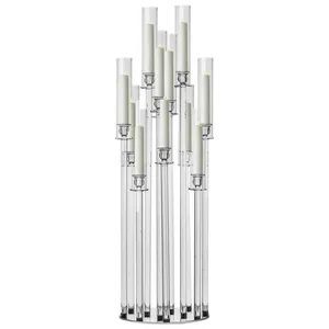 Канделябр «Пламп» на 12 свечей прозрачный стеклянный - Фото 2