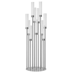 Канделябр «Пламп» на 12 свечей серебряный металлический - Фото 1