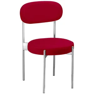 Стул «Тотем» серебряный, красная малина бархат
