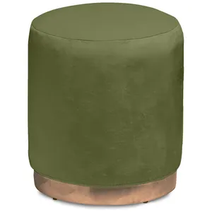 Пуф «Круг» золотой, мшистый бархат