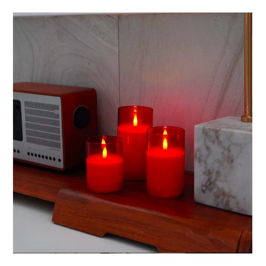 Набор Led свечей красного цвета - Фото миниатюра 2