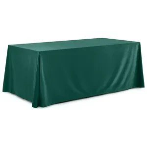 Скатерть прямая широкая бархатная изумрудная - Фото 1