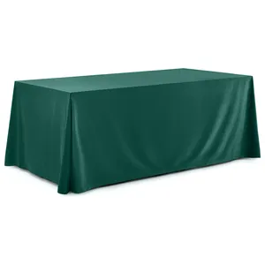 Скатерть прямая широкая бархатная изумрудная - Фото 1