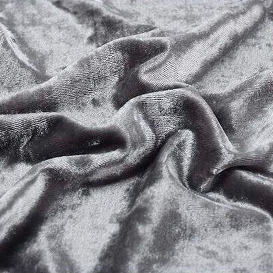 Скатерть круглая, серый мраморный бархат - Фото миниатюра 2