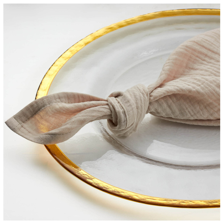 Салфетка из муслина бежевая - Фото миниатюра 2