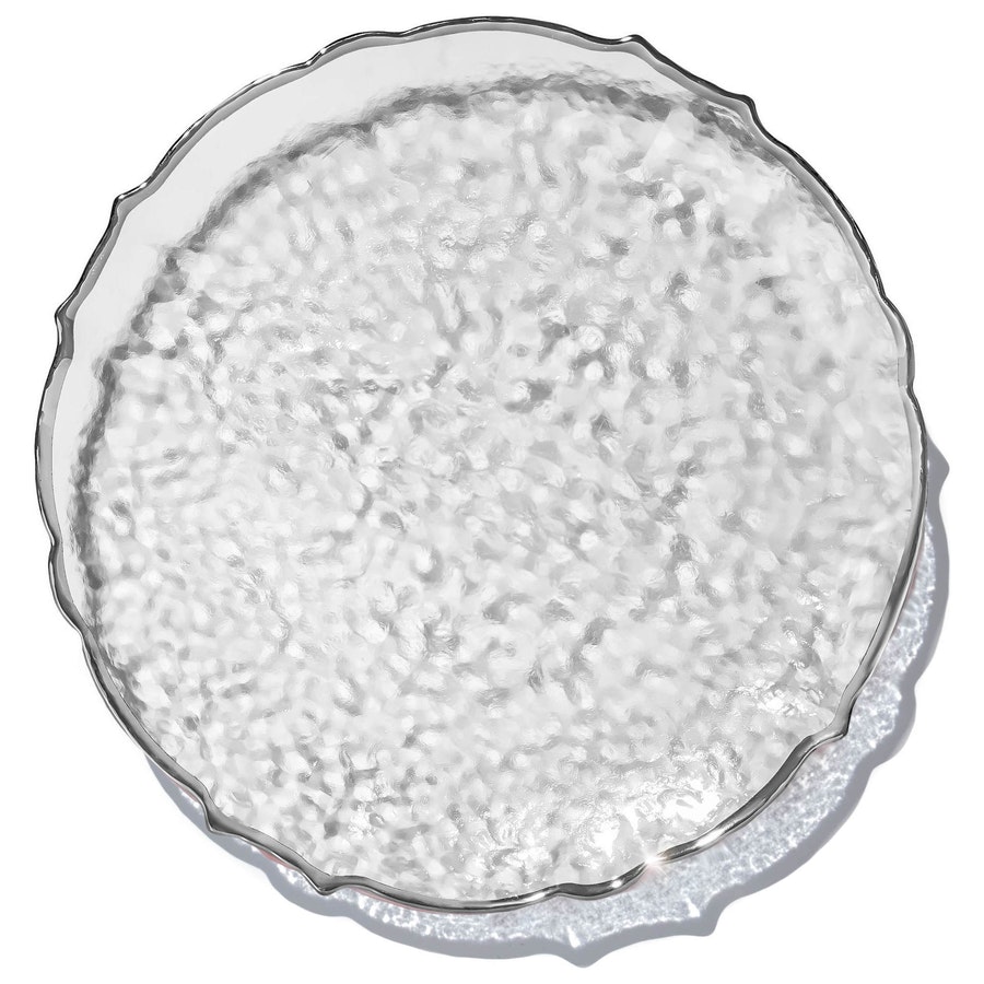 Подстановочная тарелка «Салак» прозрачная с серебряной каймой - Фото миниатюра 1