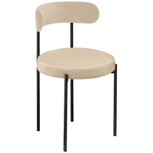 Стул «Лира» черный, светло-бежевый  теплый бархат