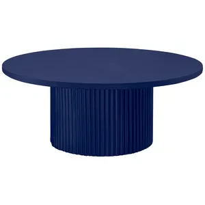 Стол «Арис» круглый, бархат темно-синий