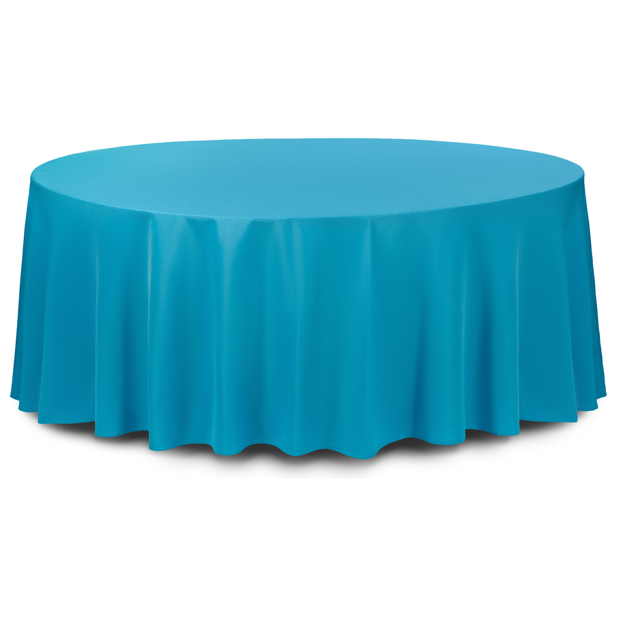 Скатерть круглая габардин голубая - Фото миниатюра 1