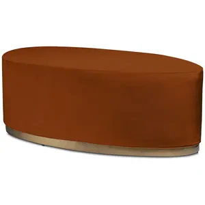 Пуф «Овал» золотой, терракотовый бархат