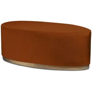 Пуф «Овал» золотой, терракотовый бархат