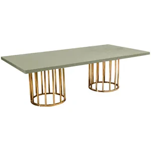 Стол «Арис» прямой, столешница бархат пыльно-зеленый