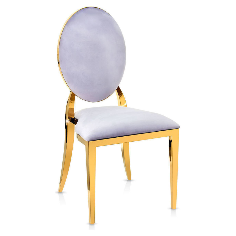 Стул «Вашингтон» золотой, пыльно-сиреневые подушки из бархата - Фото миниатюра 1