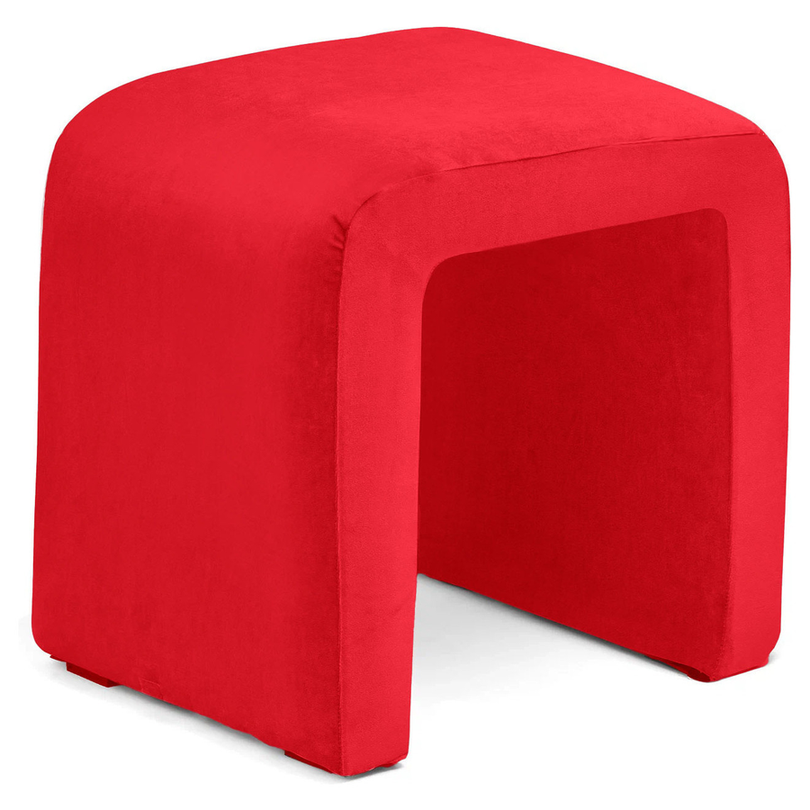Пуф «П» красный алый бархат - Фото миниатюра 1