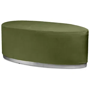 Пуф «Овал» серебряный, мшистый бархат