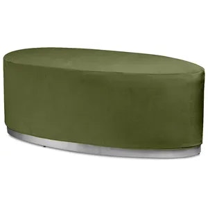 Пуф «Овал» серебряный, мшистый бархат