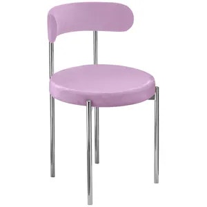 Стул «Лира» серебряный, пыльно-лавандовый бархат