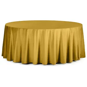 Скатерть круглая бархатная горчичная - Фото 1