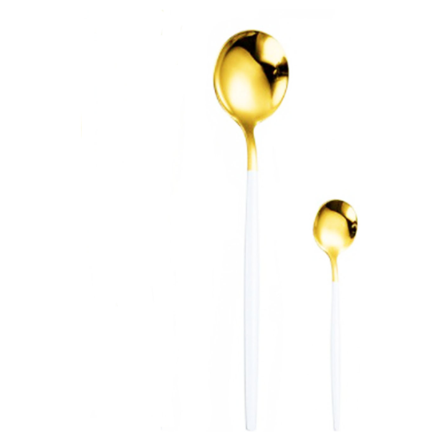 Столовая ложка «Изи» золото с белым - Фото миниатюра 2