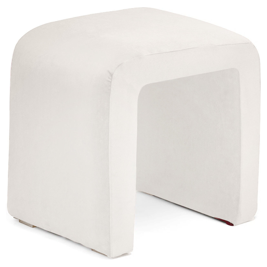 Пуф «П» белый теплый бархат - Фото миниатюра 1