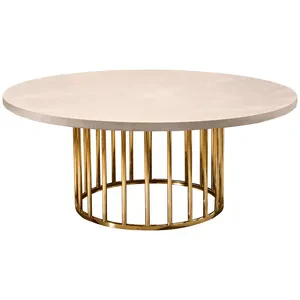 Стол «Арис» круглый, столешница бархат серо-бежевый