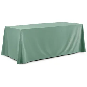 Скатерть прямая широкая бархатная шалфейная - Фото 1