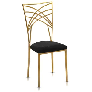 Стул Хамелеон золотой, черная подушка из бархата