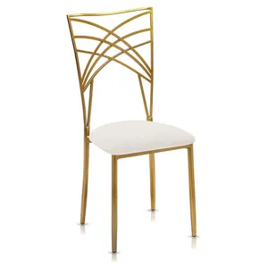 Стул «Хамелеон» золотой, молочная подушка из бархата
