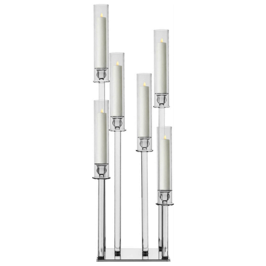 Канделябр «Тот» на 6 свечей прозрачный стеклянный - Фото миниатюра 2