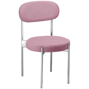 Стул «Тотем» серебряный, розовый бархат