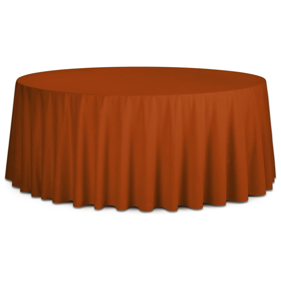 Скатерть круглая бархатная терракотовая - Фото миниатюра 1