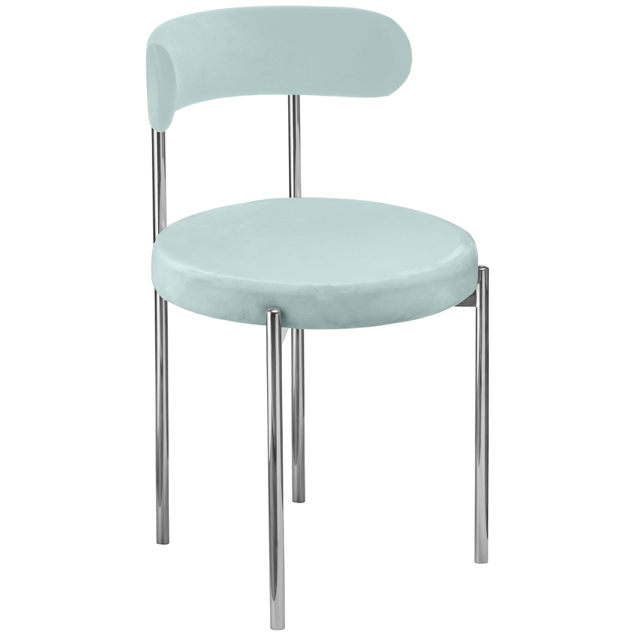 Стул «Лира» серебряный, голубой бархат - Фото основное 1