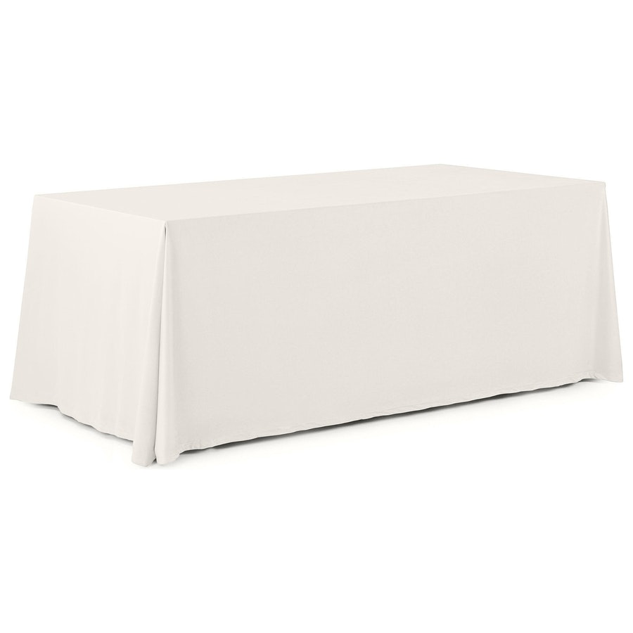 Скатерть прямая широкая бархатная молочная - Фото миниатюра 1