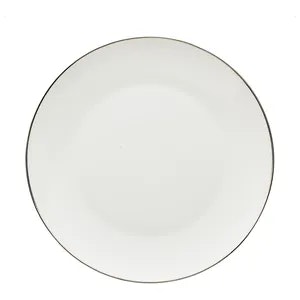 Обеденная тарелка «Виго» с серебряным кантом
