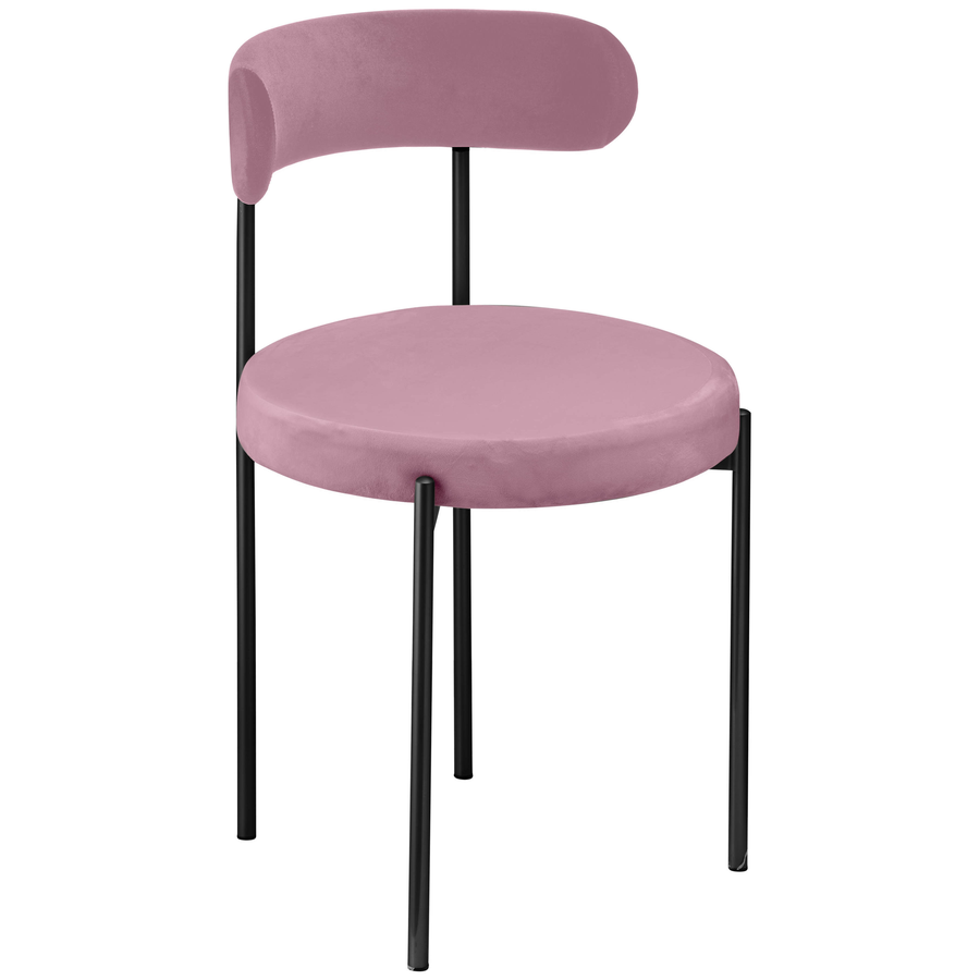 Стул «Лира» черный, розовый бархат - Фото миниатюра 1