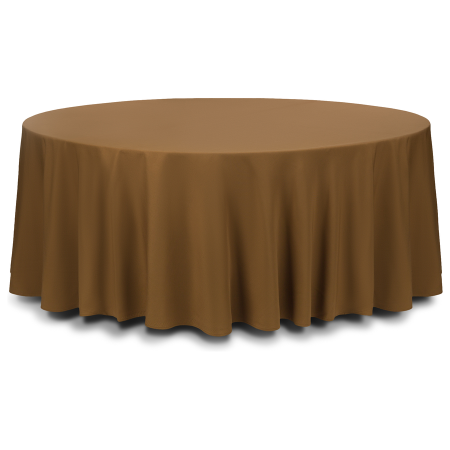 Скатерть круглая габардин ореховая - Фото миниатюра 1