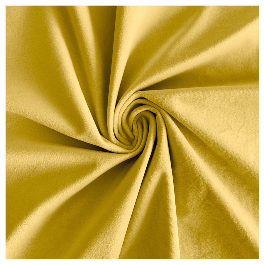 Скатерть круглая бархатная желтая - Фото миниатюра 2