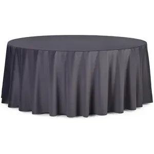 Скатерть круглая бархатная графитовая