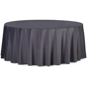 Скатерть круглая бархатная графитовая