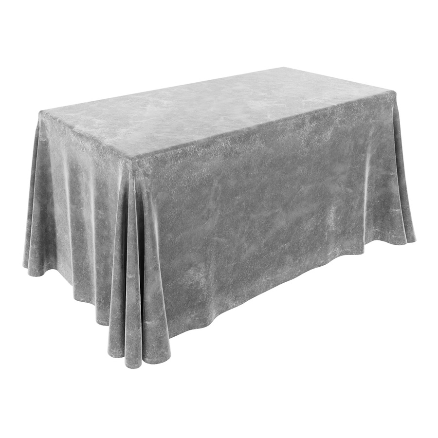 Скатерть прямоугольная, серый мраморный бархат - Фото миниатюра 1