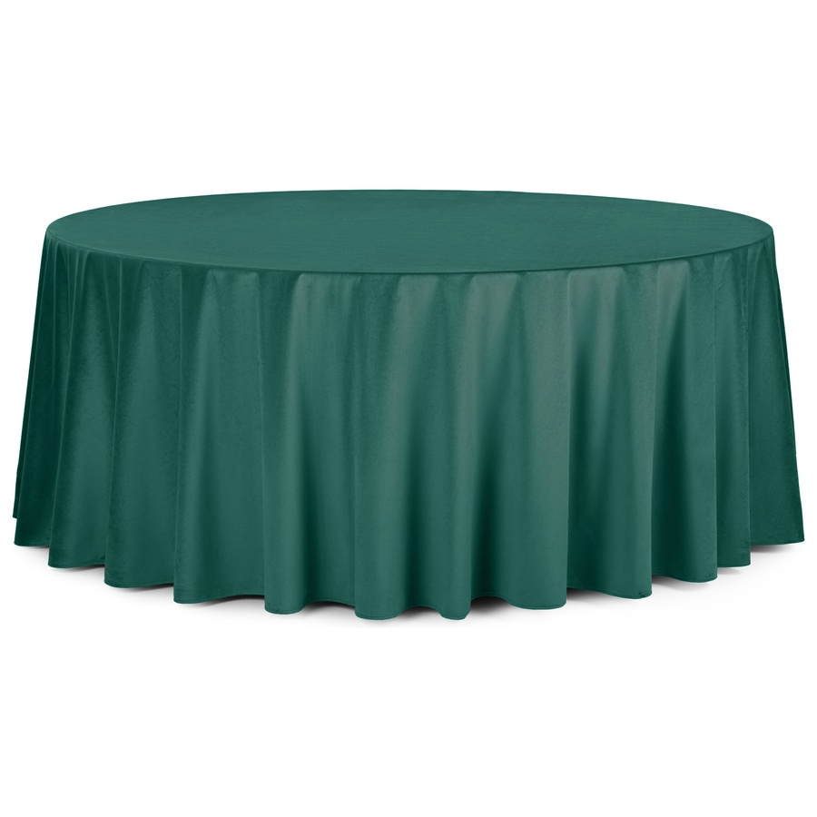 Скатерть круглая бархатная изумрудная - Фото миниатюра 1