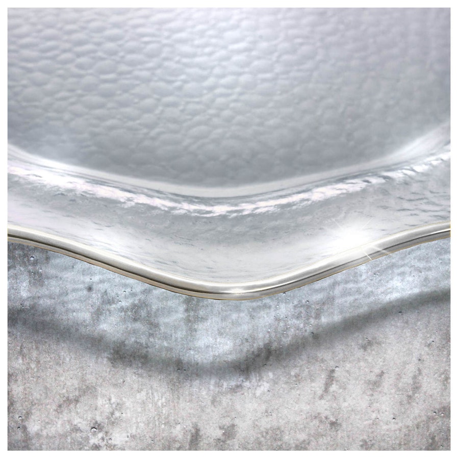 Подстановочная тарелка «Фиона» прозрачная с серебряной каймой - Фото миниатюра 2