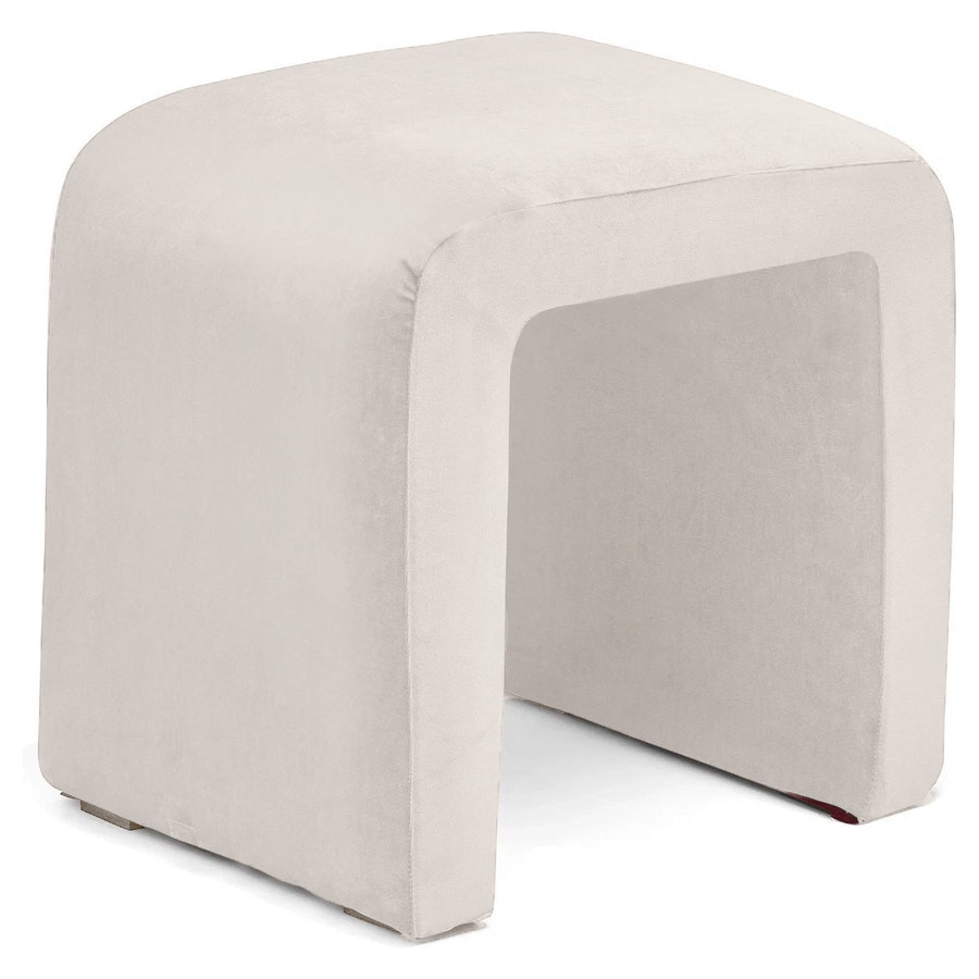 Пуф «П» молочный бархат - Фото миниатюра 1