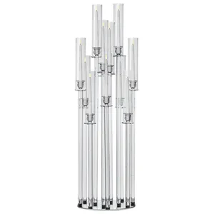 Канделябр «Пламп» на 12 свечей прозрачный стеклянный - Фото 2