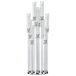Канделябр «Пламп» на 12 свечей прозрачный стеклянный - Фото 2