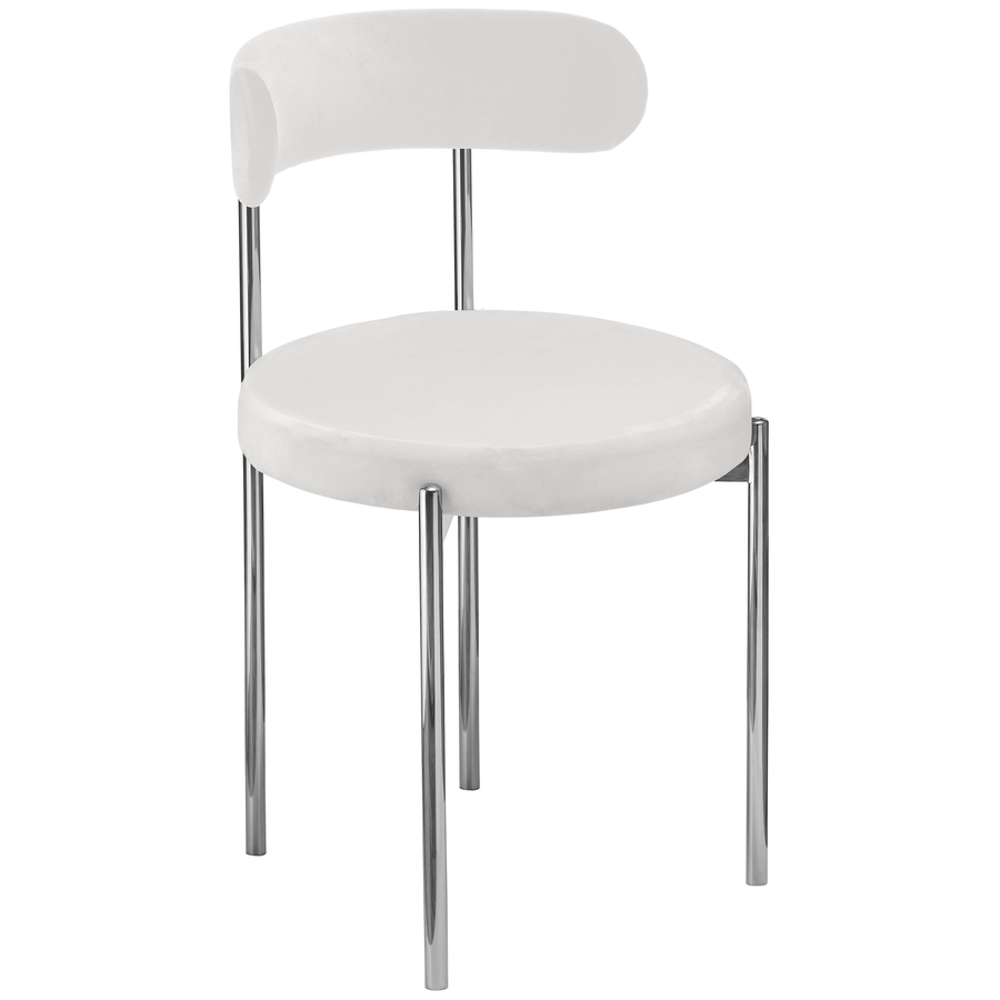 Стул «Лира» серебряный, белый теплый бархат - Фото основное 1