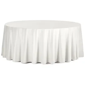 Скатерть круглая бархатная белая - Фото 1
