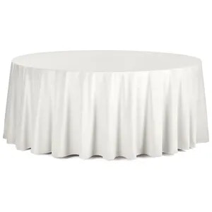 Скатерть круглая бархатная белая