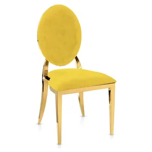 Стул «Вашингтон» золотой, желтые подушки из бархата
