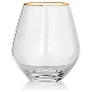 Стакан «Санко» прозрачный с золотым кантом - Фото 1